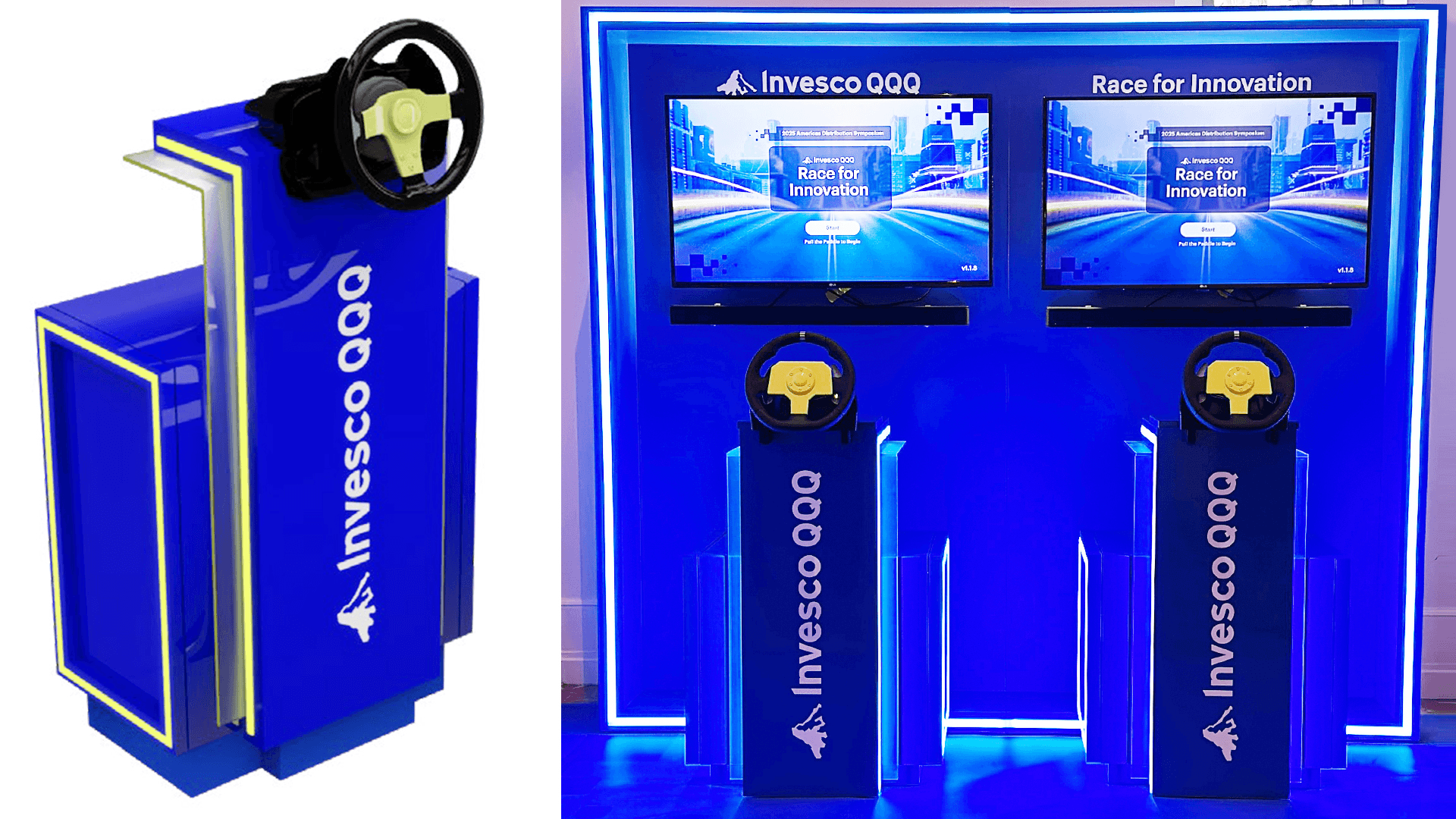This “phygital” activation debuted at Invesco conferences and emerging-tech events, becoming a focal experience that invited crowds, fueled competition, and educated users in a playful yet informative way. It wasn’t just a demo—it was experiential learning.